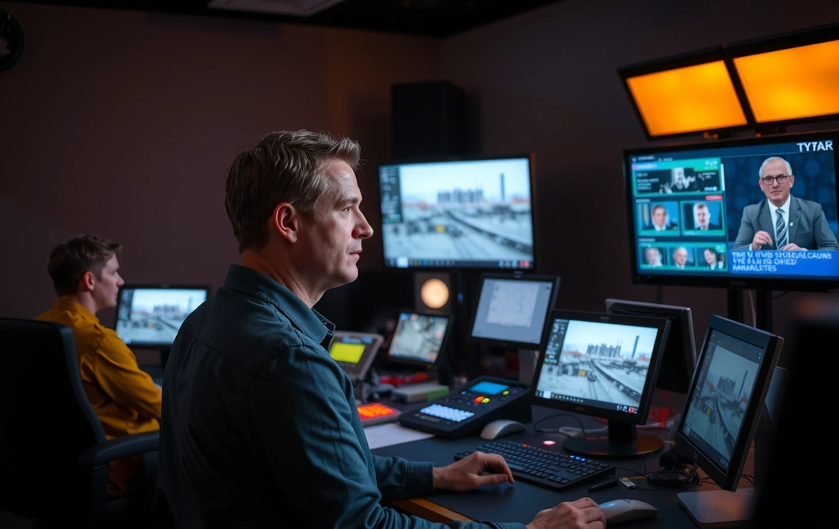 Director de noticias en cabina de control